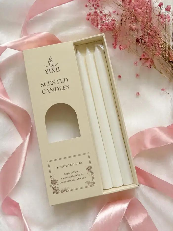 Ensemble de 6 bougies parfumées aromathérapie bâton sans fumée noire cire de soja pour mariage et décoration intérieure
