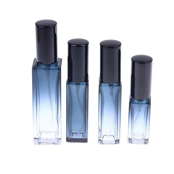 Bouteille de parfum bleu dégradé 5ml 9ml 20ml, flacon pulvérisateur de parfum, atomiseur en verre vide, bouteille cosmétique de voyage