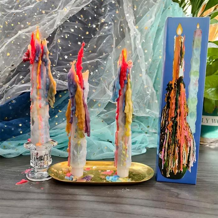 Bougies colorées en forme de larme pour un usage domestique