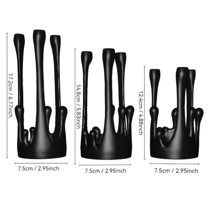 Ensemble de 3 porte-bougies créatifs effet cire fondante
