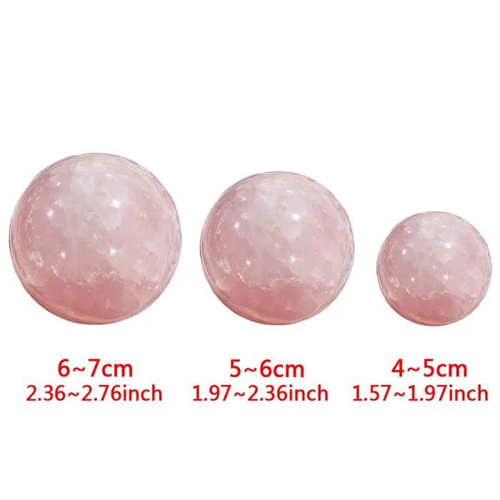 Boule de cristal de Quartz Rose naturel, sphère de Massage polie, décor de salle de guérison Reiki,