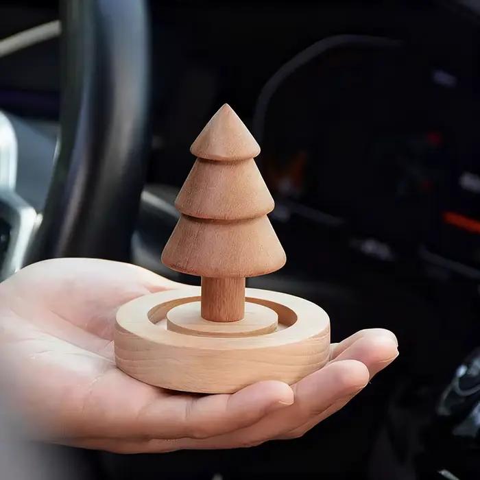 Mini diffuseur d'huiles essentielles en bois, Design d'arbre de noël, décoration de voiture, chambre à coucher, salle de bain, parfum de maison, cadeau idéal, huile essentielle d'air