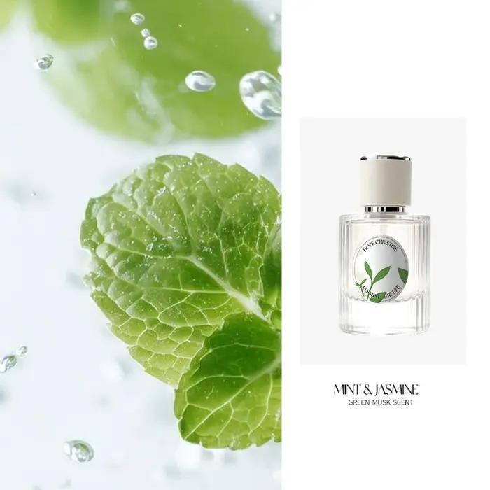 HOPE CHRISTINE Eau de Parfum Menthe Jasmin Musc Vert Blanc Longue Durée Parfum Naturel Pur Occasions Spéciales Fraîcheur Subtile Élégance Sophistication
