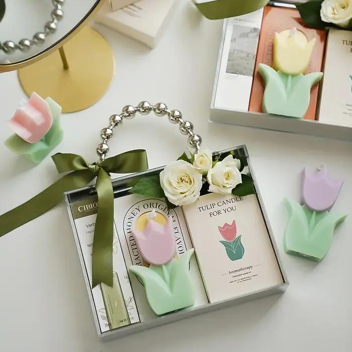 Bougie tulipe faite à la main