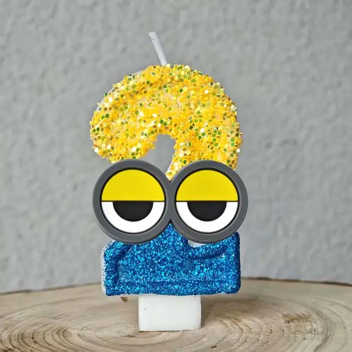 Bougie banane jaune pour homme, numéro 0-9, décoration de gâteau d'anniversaire, décoration de gâteau pour fête d'anniversaire, cadeau de réception-cadeau pour bébé