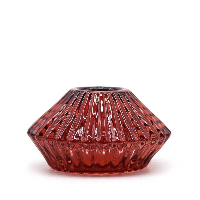 Set of 2 Flower Flip Dinner Candle / Tealight Holder - Vampire Red