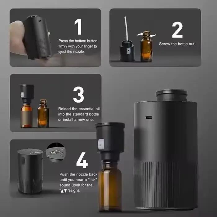 Diffuseur d'huiles essentielles portable purificateur d'air intelligent batterie rechargeable pour maison voiture bien-être relaxation essences aromatiques qualité d'air