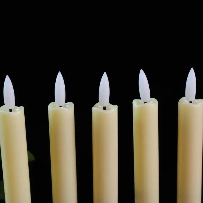 3 ou 6 pièces de bougies décoratives de Noël et d'Halloween beige/noires