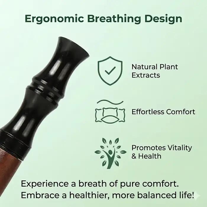 Inhalateur d'Arômes Premium en Bois avec Filtres de Cartouche aux Saveurs Variées pour Relaxation Quotidienne et Amélioration du Bien-être Mental