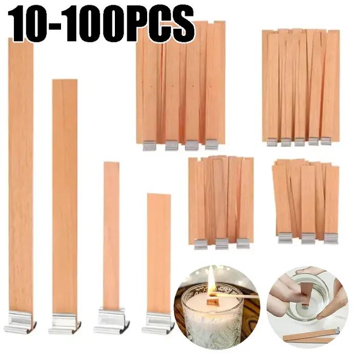 Bougies en cire de soja faites à la main avec mèches en bois