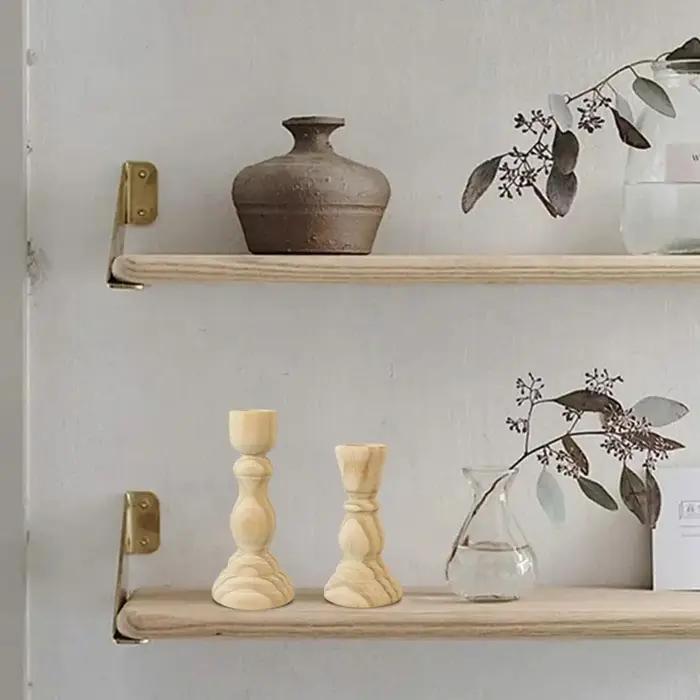 Bougeoirs en bois inachevé bougeoir pilier conique