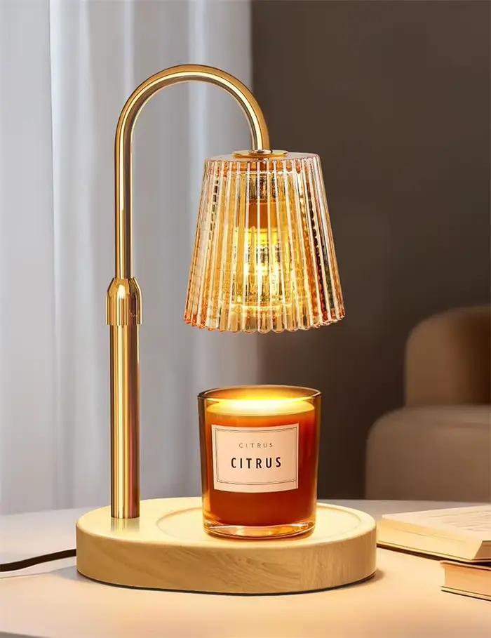 Lampe chauffe-bougie avec minuterie, variateur d'intensité et hauteur réglable, chauffe-cire électrique pour bougies en pot, cadeaux d'anniversaire et de Noël