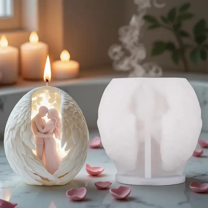 Moule de bougie d'ange de couple romantique pour la saint-valentin