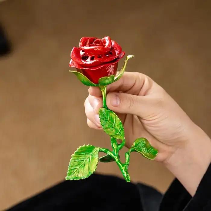 1 brûleur d'encens parfumé à la rose - Article décoratif Feng Shui