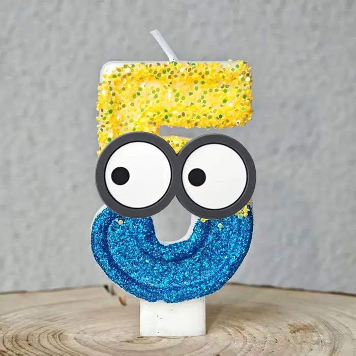 Bougie banane jaune pour homme, numéro 0-9, décoration de gâteau d'anniversaire, décoration de gâteau pour fête d'anniversaire, cadeau de réception-cadeau pour bébé