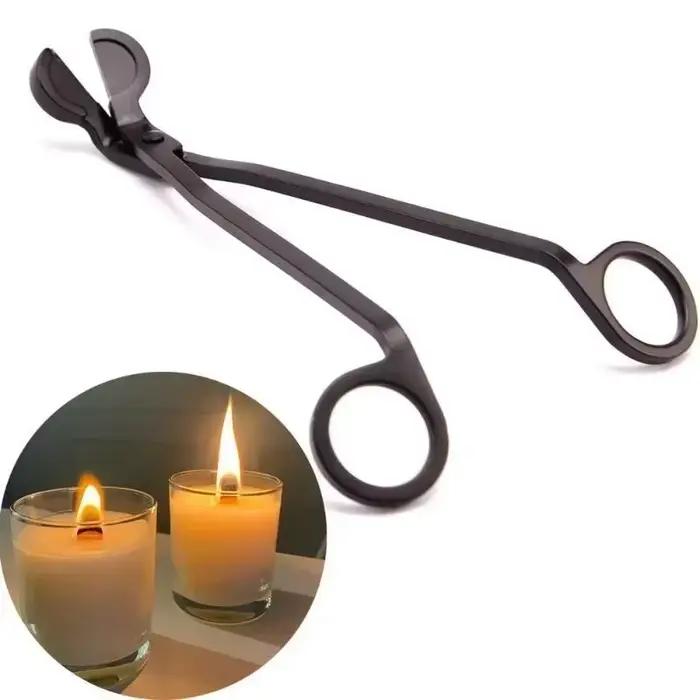 Ciseaux coupe-mèche de bougie de 18 cm en acier inoxydable