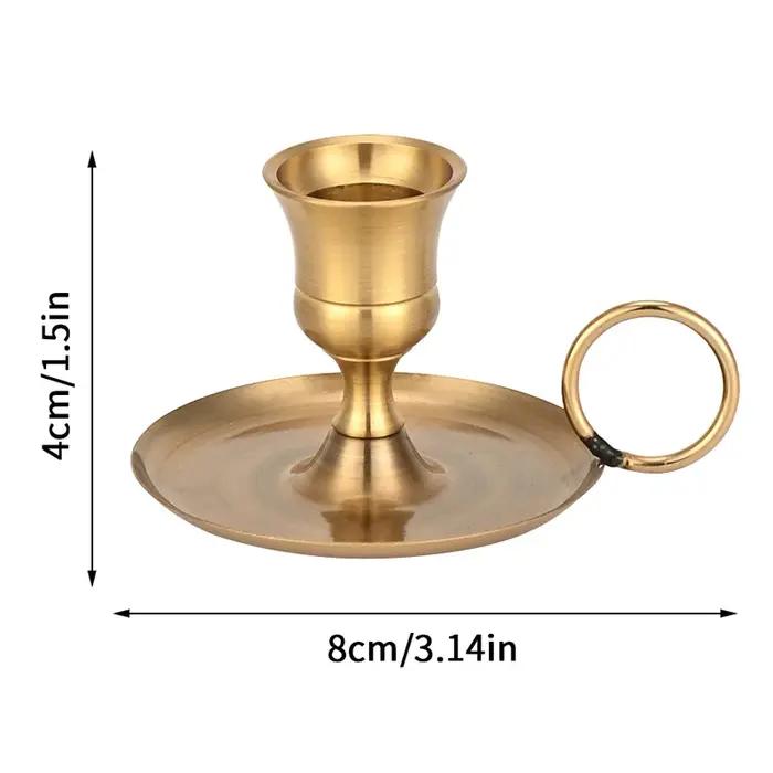 Porte-bougie de table avec poignée métal élégant pour décoration intérieure salon chambre mariage et célébrations spéciales