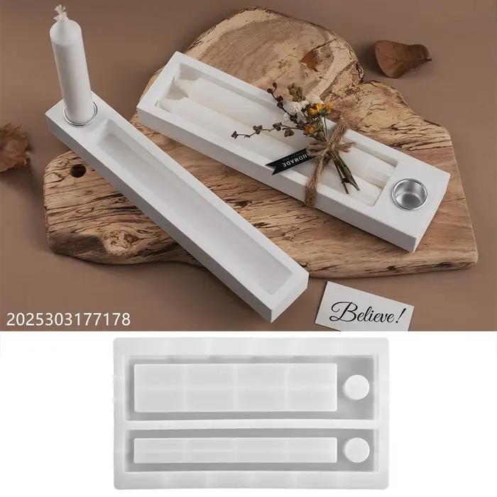Bricolage époxy gypse ciment cire boîte bougeoir moule