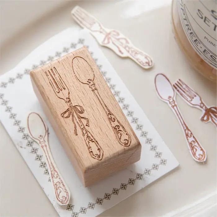 Tampon en bois pour bougies fontaines et articles de table, fournitures de bricolage, matériel de scrapbooking, papeterie, sceau pour loisirs créatifs