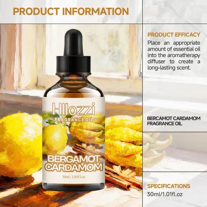 Huile Essentielle Bergamote Cardamome pour Humidificateurs Diffuseurs Utilisation Maison Voiture Bien-être Fraîcheur Chaleur Santé Relaxation Occasions Spéciales