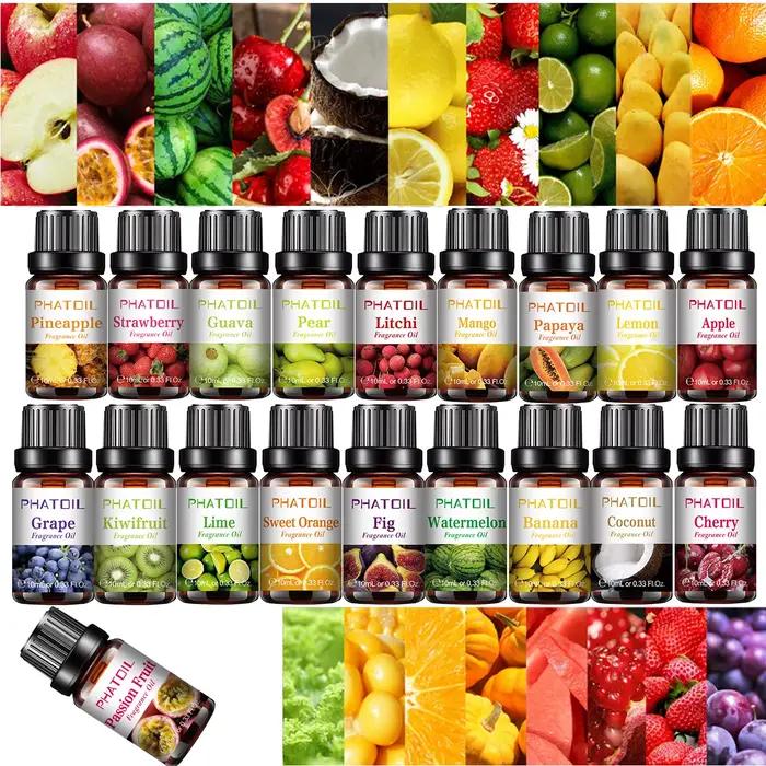 PHATOIL 10ml huile de parfum de fraise parfum de fruits faisant noix de coco mandarine mangue Passion fruits pastèque citron figue huile d'arôme