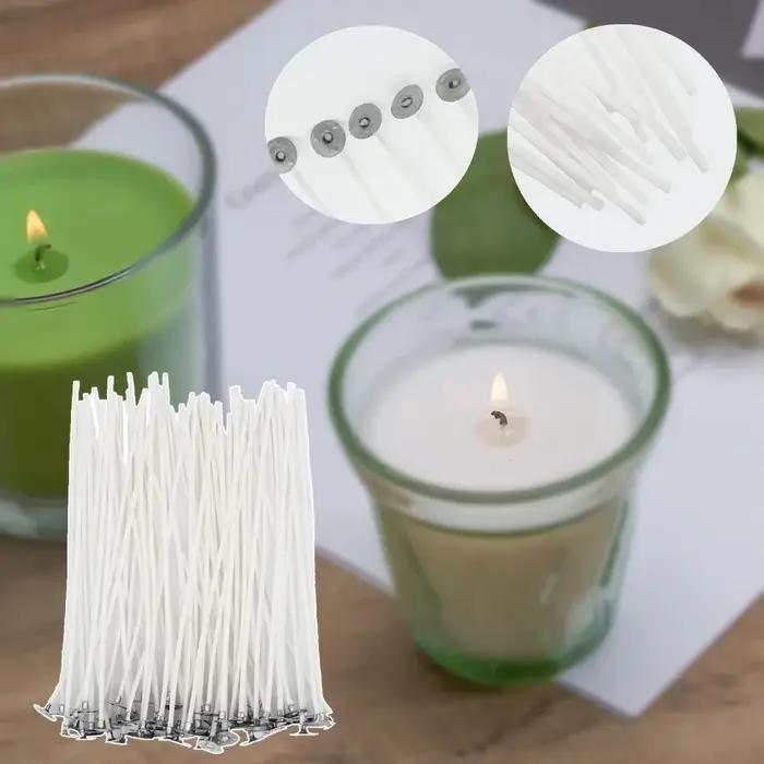 Mèches en pur coton pour la fabrication de bougies, pré-cirées, sans fumée, pour arts et crafts, occasions spéciales et décoration intérieure