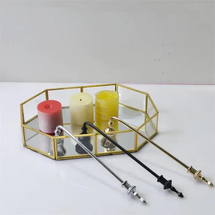 Coupe-mèche de bougie en aluminium et fer, outil d'extinction de bougies avec poignée longue ou courte pour décorations intérieures et ambiances romantiques
