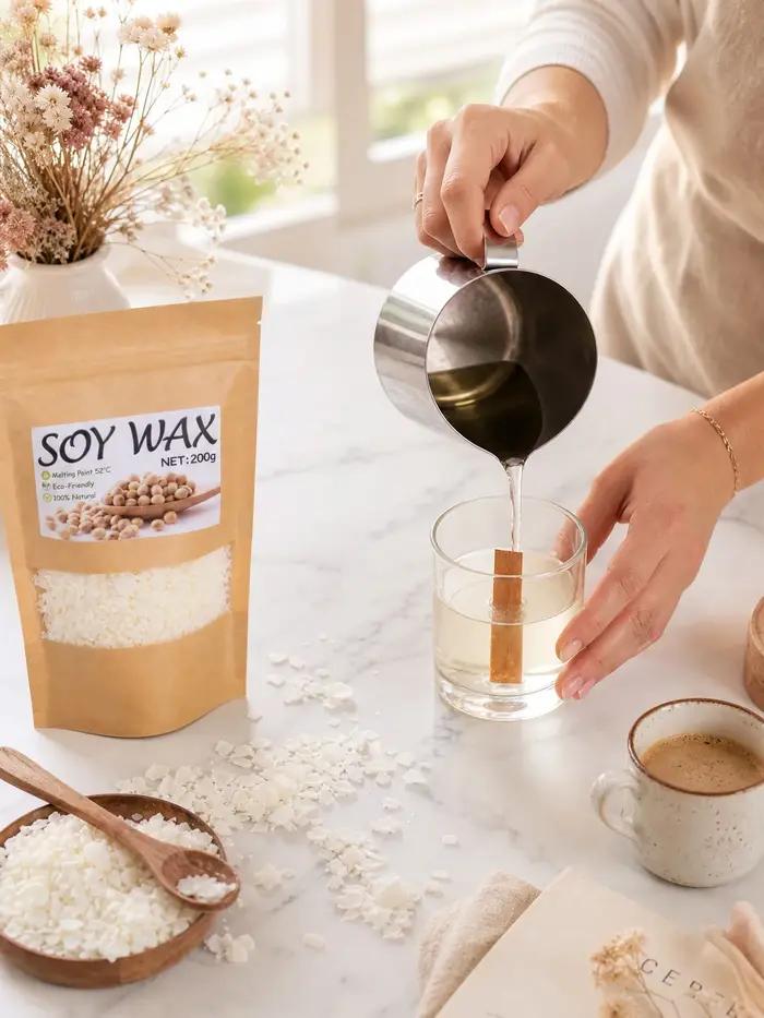 1000g de cire de soja naturelle pure pour la fabrication de bougies DIY - Matières premières idéales