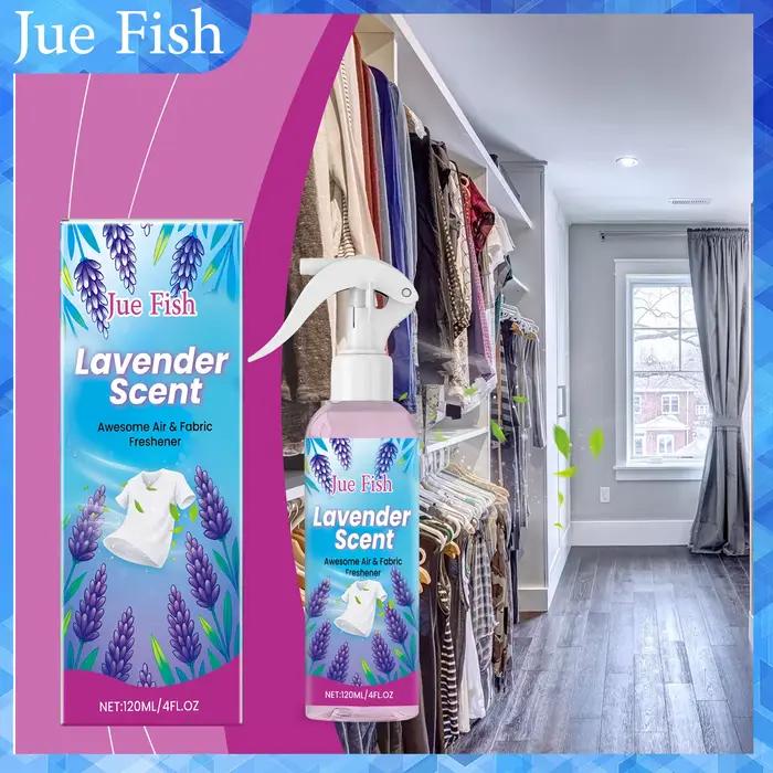 Spray rafraîchissant pour tissus, éliminateur d'odeurs, parfum de lavande, formule antistatique pour vêtements et linge de nuit, doux sur tissus, 120ml