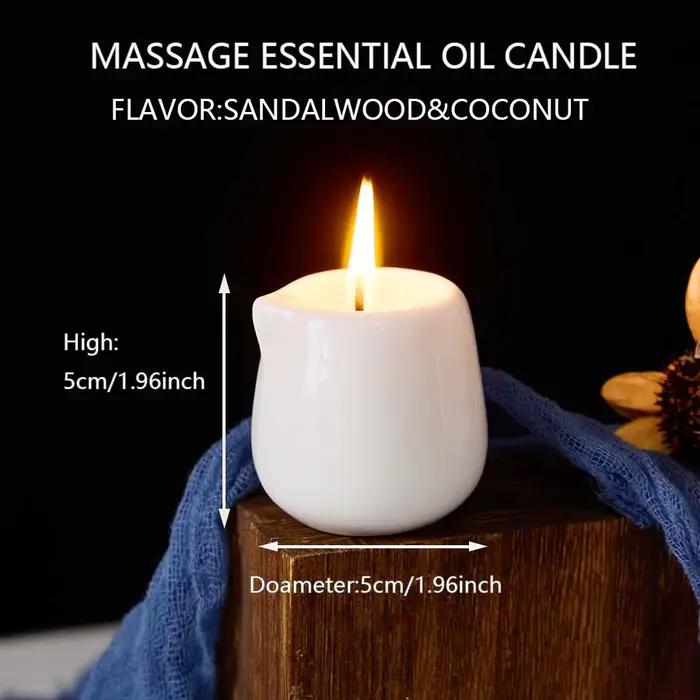 Bougie d'huile de massage naturelle parfumée fruitée faible chaleur hydratante luxe naturel apaisante pour maison et journée occassions spéciales