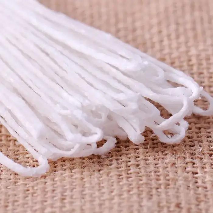 Mèches blanches tressées en coton ciré pour bougie, 5/10 m, DIY