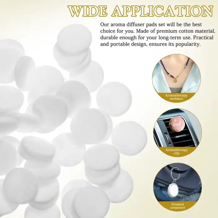 50 pièces diffuseur de parfum tampons de coton huile essentielle collier arôme pendentif remplacements désodorisant accessoires intérieurs