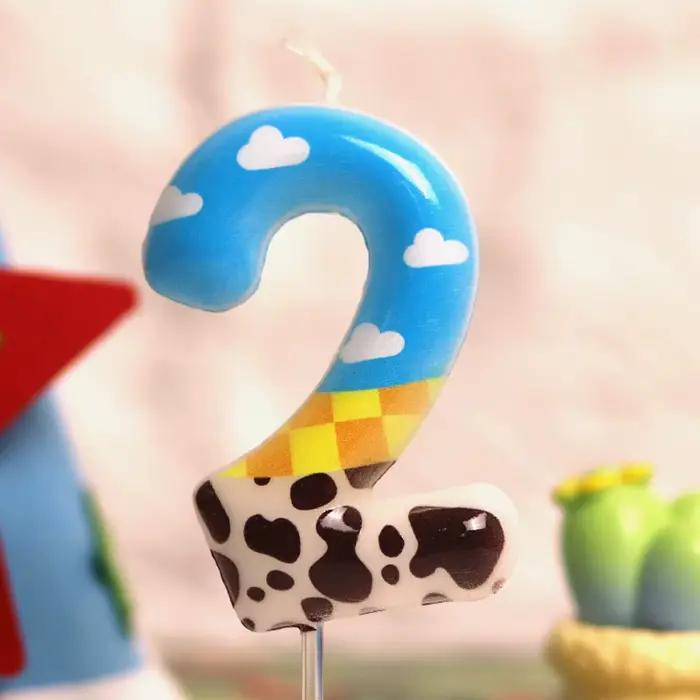 Bougie de jeu Blue Inspire, Jouet de jeu Inspire, Bougies numérotées 7ème anniversaire, Décoration de gâteau, Fournitures de fête