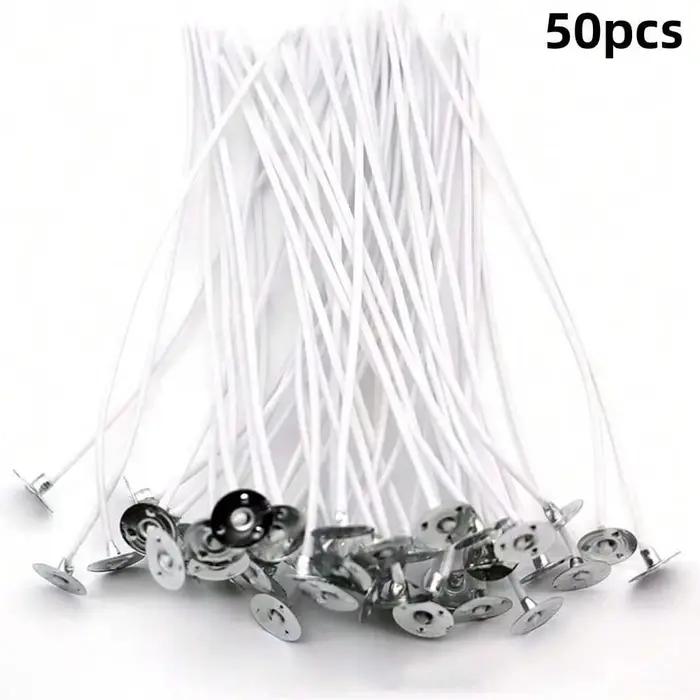 Mèches de bougie en cire sans fumée, 50 pièces, 6-20cm, noyau en pur coton, pour la fabrication de b