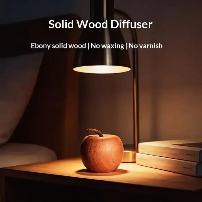 ♫ Diffuseur d'huiles essentielles en bois en forme de pomme, bâton d'aromathérapie décoratif en bois de Sapele, diffuseur de parfum adapté à la maison B