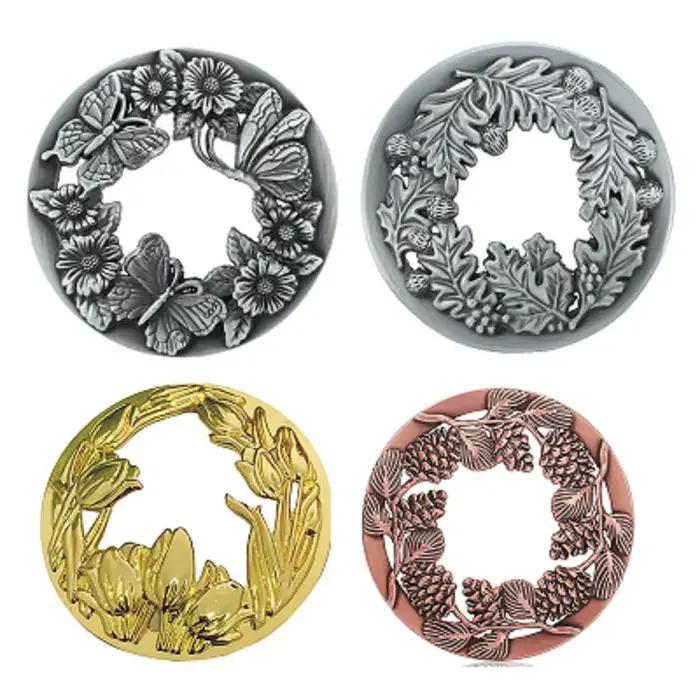 Couvercle de bougie Antique en Bronze/or/argent