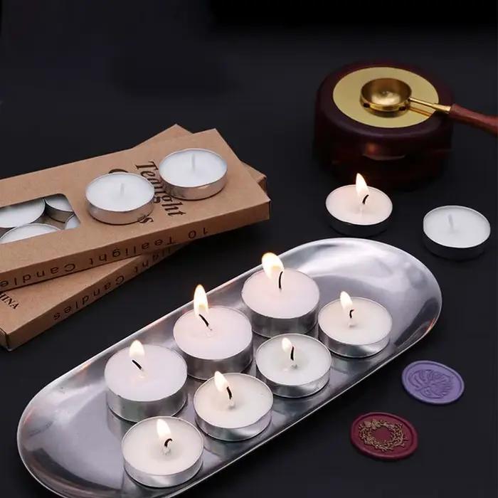 Bougies chauffe-plat non parfumées longue durée sans fumée ni gouttes pour ambiance romantique et détente en piscine et à l'extérieur