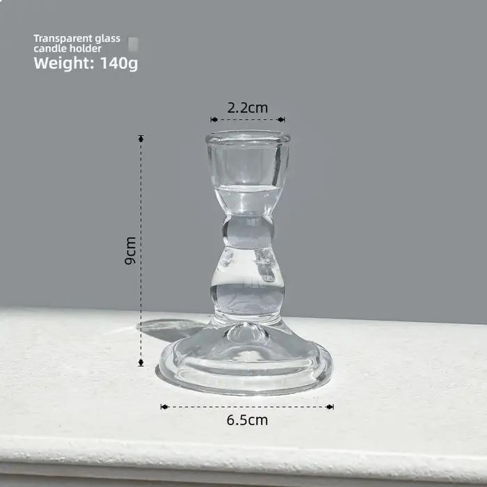 Bougeoir en verre avec mèche, pilier transparent, Design de Table, chandelier pour décoration de sal