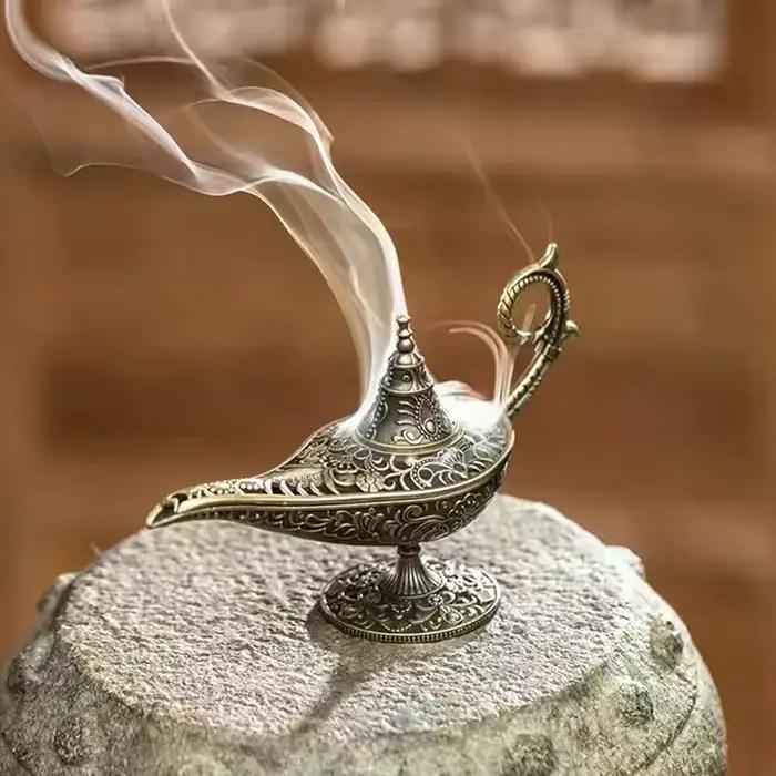 Brûleur d'encens en métal de lampe de Style Antique