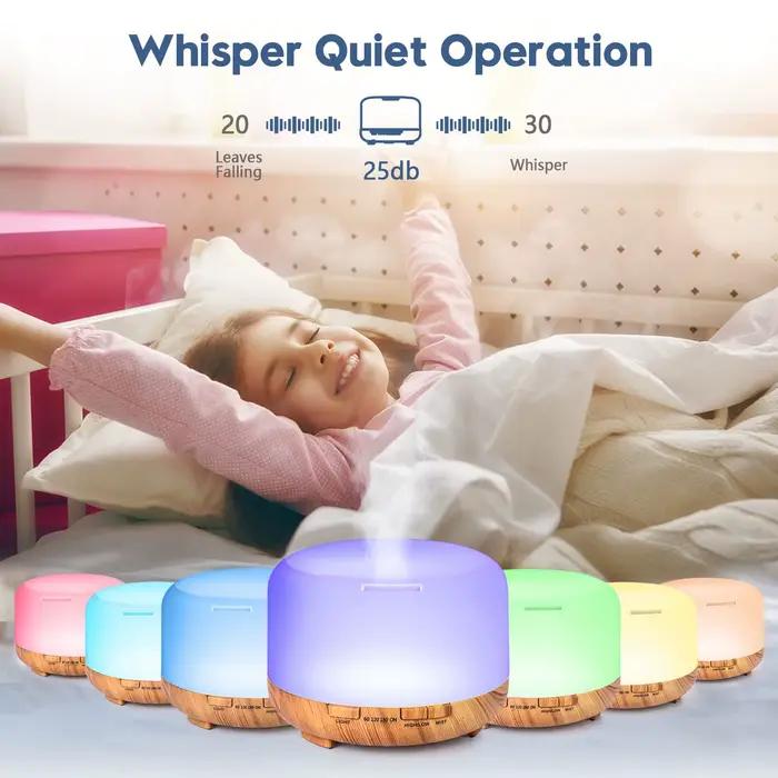 Diffuseur d'arôme 500ML avec humidificateur pour qualité de l'air et bien-être à domicile six huiles essentielles options occasionnels relaxantes