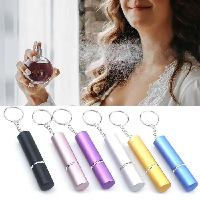 JOSpray-Porte-clés de bouteille d'échantillon de parfum, clé en métal, porte-clés intérieur de voiture, mini distributeur de parfum portable, cadeau, 5ml