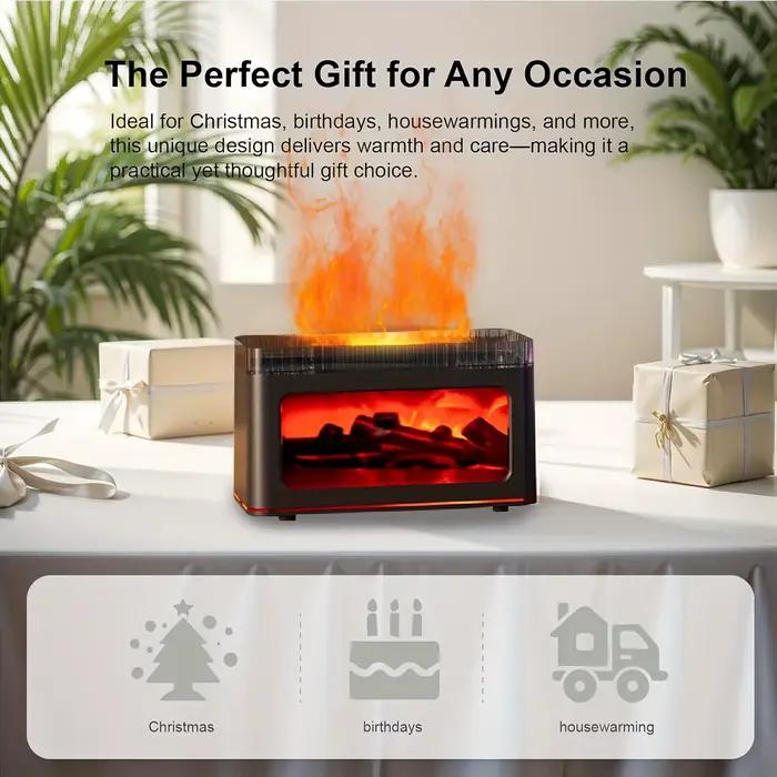 Mini diffuseur d'arôme de cheminée USB alimenté humidificateur d'air avec effets de lumière colorés pour ambiance apaisante et bien-être cutané et respiratoire