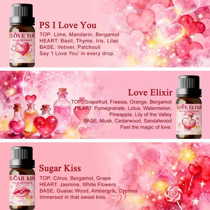 Huiles parfumées Love Elixir 10 ml, huiles de massage, soins de la peau, romantiques pour les couples, cadeau de la Saint-Valentin