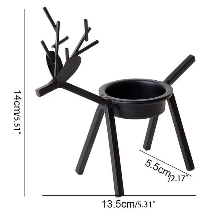 Support de chandelier Durable en forme de renne et d'élan, bougeoir de noël en fer antirouille, pilier de bougie de cerf de style européen pour porche