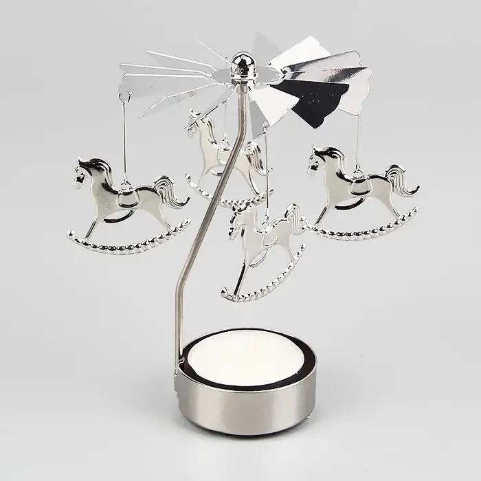 Chandelier rotatif européen, bougie parfumée, lampe cheval de marche romantique, moulin à vent, cade