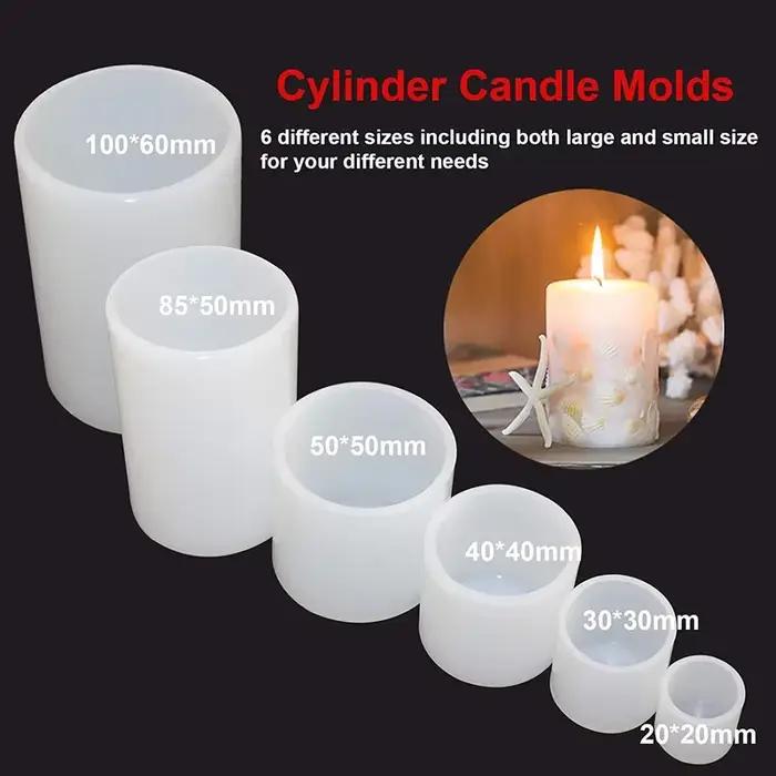 Moules à bougies cylindriques, 1 pièce, fabrication de bougies, pilier, moulage en Silicone, résine, savon, fleur, spécimen, bricolage, artisanat en argile
