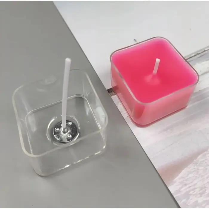 Pots à bougies rechargeables en forme de cœur en plastique et aluminium pour fabrication de bougies et décorations d'événements spéciaux