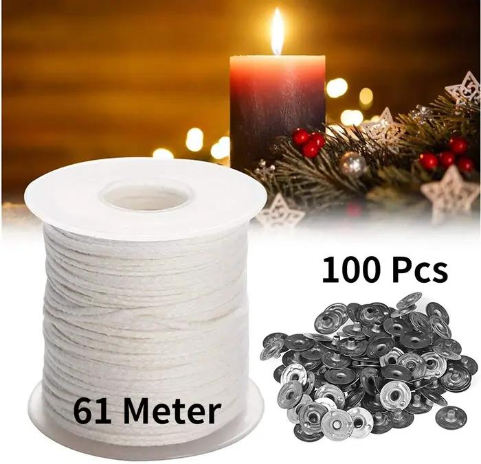 Bricolage cire noyau 61 M Long coton tissé bougie lampe mèche