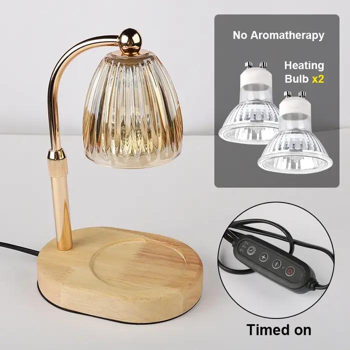 Lampe chauffe-bougie 50W avec minuterie réglable, lumière de bougie personnalisable pour chambre à coucher ambiance détente et décoration intérieure élégante