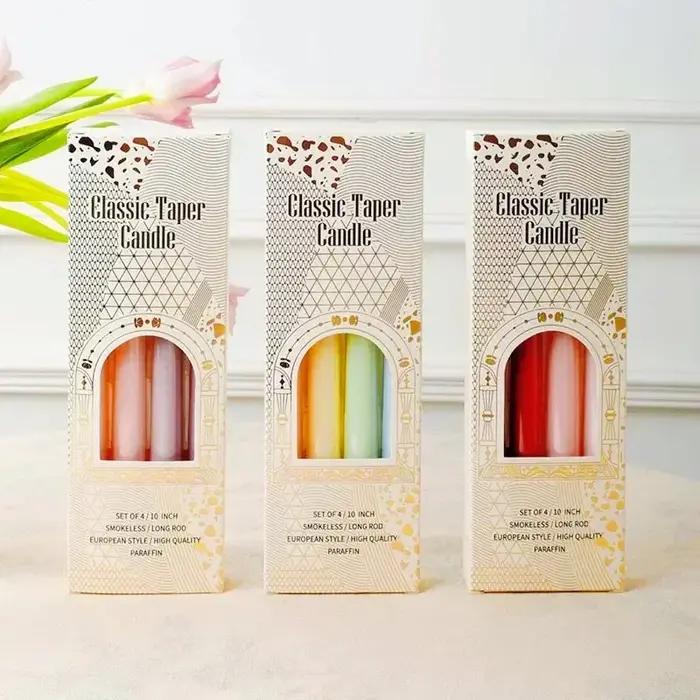 Lot de Bougies Coniques Colorées sans Parfum pour Décoration Intérieure Luxe Mariage Occasions Spéciales